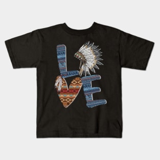 Love Native American Style Kids T-Shirt